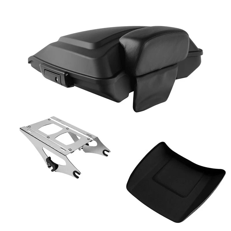 Matte Black Razor Trunk Backrest Pad Mount Fit For Harley Road Glide 2014-2026