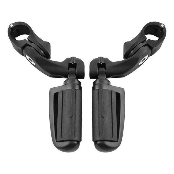 Matte Black 1 1/4'' 32mm Short Angled Highway Bar Pegs Mount Footpeg Pedal Rests