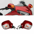 Red Rear View Mirrors W/ Turn Signal Light Fit For Honda Goldwing GL1800 2001-17