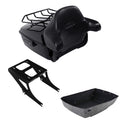 Black King Trunk Luggage Backrest Pad Mount Rack Fit For Harley Fat Boy 08-2017