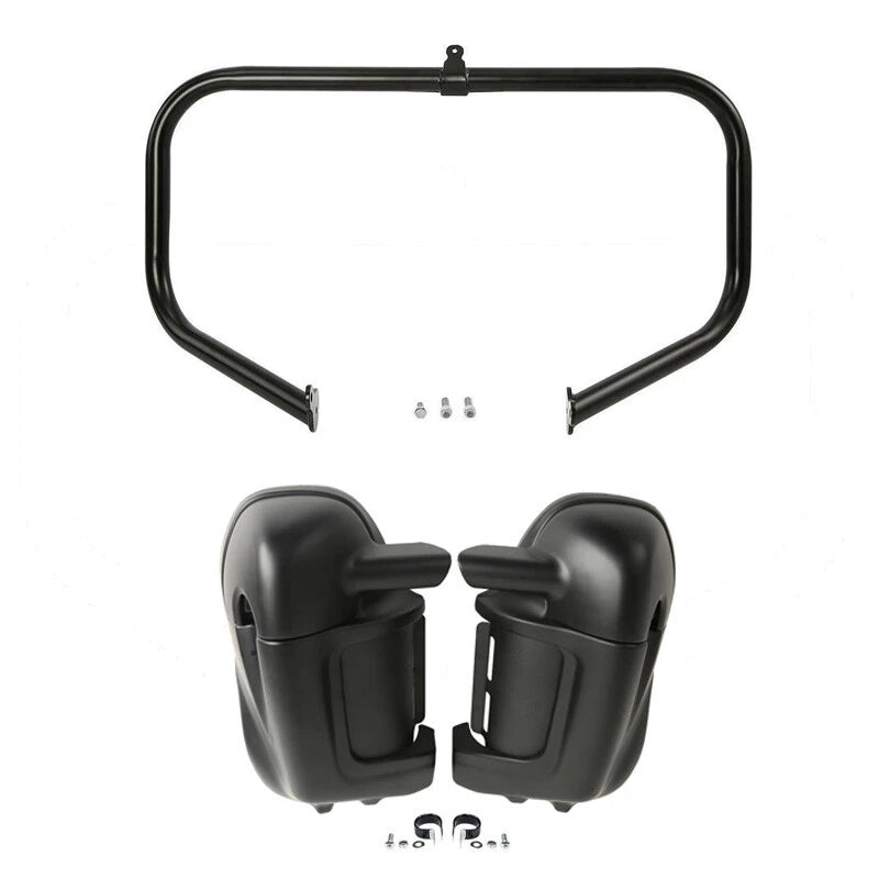 Matte Black Lower Vented Fairing Engine Guard Fit For Harley Electra Glide 09-13