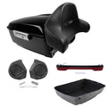 King Trunk Backrest Pad Speakers Light Fit For Harley Electra Road Glide 2014-26