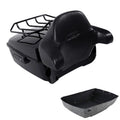 King Trunk Backrest Rack Black Latch Fit For Harley Touring Electra Glide 14-26