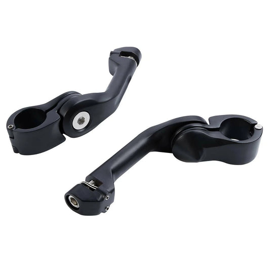 32mm Matte Black Adjustable Highway Long Angled Footpeg Peg Mount Fit For Harley