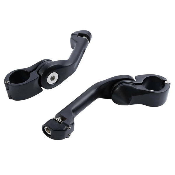 32mm Matte Black Adjustable Highway Long Angled Footpeg Peg Mount Fit For Harley