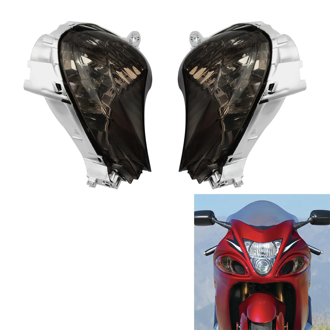 Smoke Turn Signal Lens Fit For Suzuki Hayabusa GSXR1300R 2008-2012 2009 2010 11