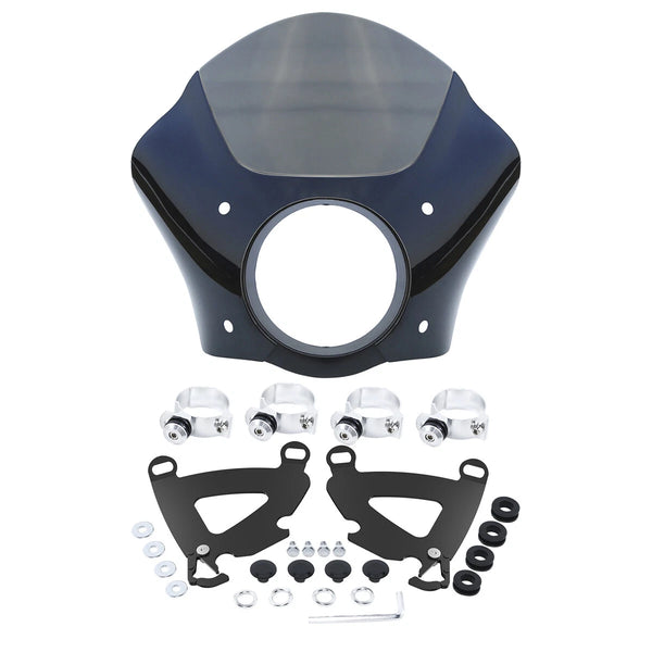 Gauntlet Headlight Fairing 49mm Trigger Lock Mount Fit For Harley Dyna Fxd Fxdl