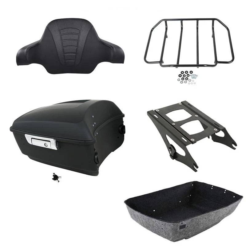Matte King Trunk Backrest Mount Rack Fit For Harley Road Glide Touring 2014-2026