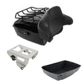 Black King Trunk Pad Top Rail Solo Mount Rack Fit For Harley Road King 2014-2026