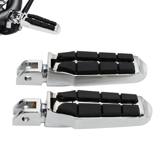Chrome Rubber Driver Foot Pegs Fit For Harley Softail Street Bob Fat Boy 18-24