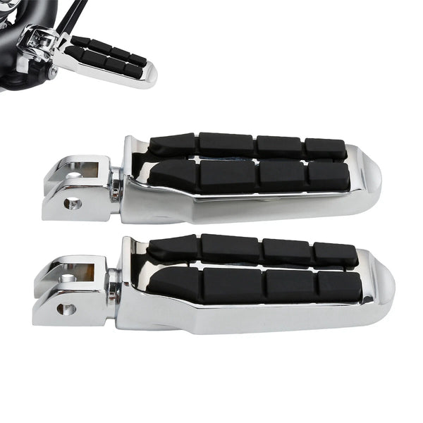 Chrome Rubber Driver Foot Pegs Fit For Harley Softail Street Bob Fat Boy 18-24