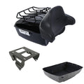 King Trunk Backrest Top Rack Solo Mount Fit For Harley Cvo Street Glide 2014-26