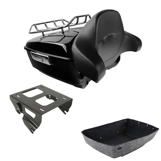 King Trunk Backrest Top Rack Solo Mount Rack Fit For Harley Touring Flht 14-2026