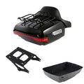 King Trunk Backrest Pad LED Light Mount Rack Fit For Harley Road Glide 2014-2026