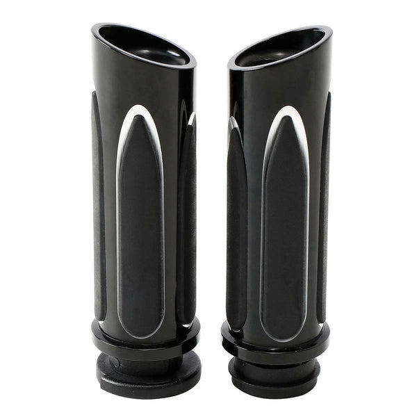 1'' 25mm CNC Electric Handle Bar Grips Fit For Harley Electra Street Glide Black