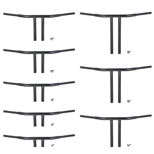 4"/6"/8"/10"/12'' /14''/16''/18''Rise T-Bars Handlebar Fit For Harley Dyna Black