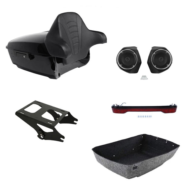 King Trunk Backrest Mount Speakers Light Fit For Harley Touring models 2014-2026