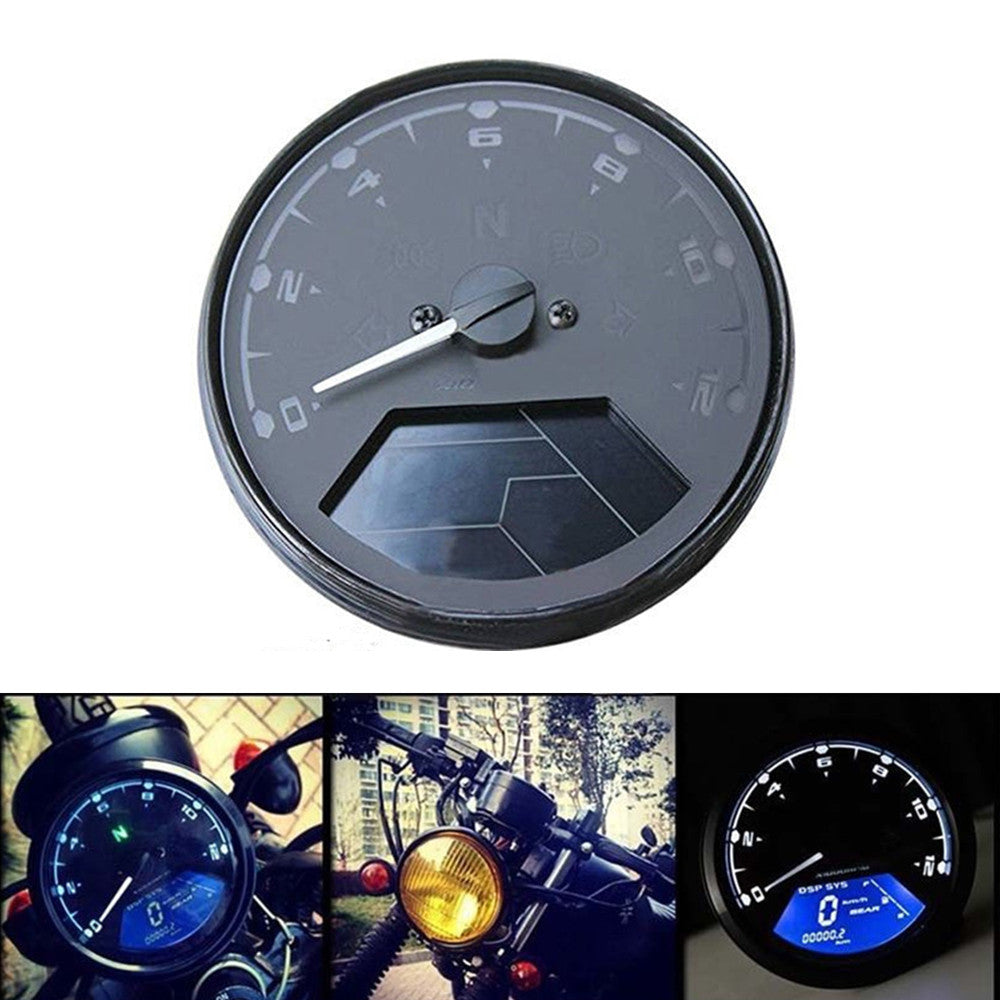 12000 Rmp kmh Universal LCD Digital Odometer Speedometer Tachometer Gauge LED