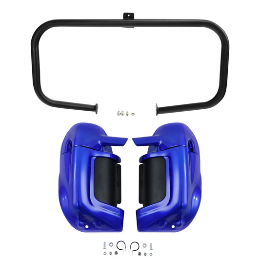 Blue Lower Vented Fairings Engine Guard Crash Bar Fit For Harley Touring 1997-08
