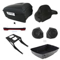 King Trunk Backrest Speakers Tail Light Mount Fit For Harley Fatboy 08-2017