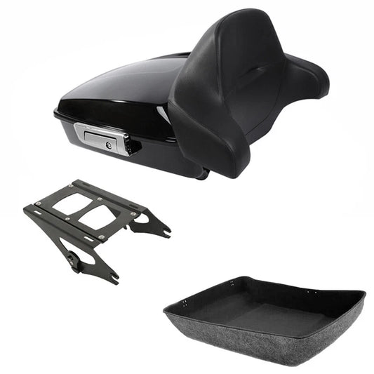 Chopped Trunk Backrest Pad Mounting Rack Fit For Harley Touring Models 2014-2026