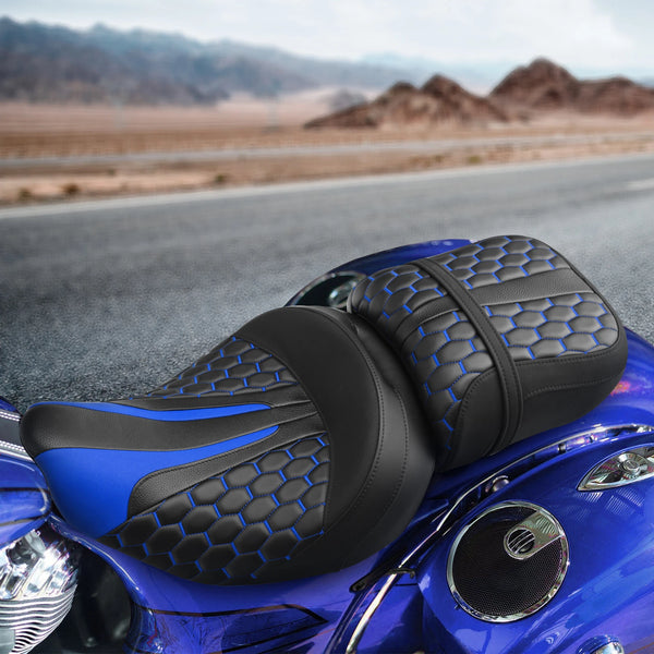 Driver Passenger Seat Fit For Indian Chieftain Limited 2017-2024 Black Blue