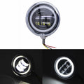 4.5" Chrome LED Passing Spot Fog Light With Angel Eye Halo Ring Light For Harley
