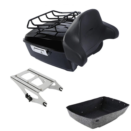 King Trunk Backrest Mount Rack Fit For Harley Touring Cvo Street Glide 2014-2026