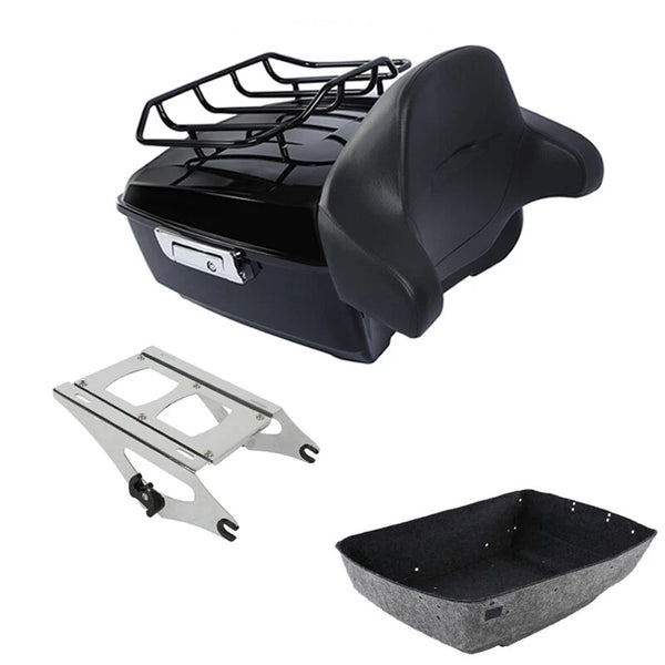 King Trunk Backrest Mount Rack Fit For Harley Touring Cvo Street Glide 2014-2026