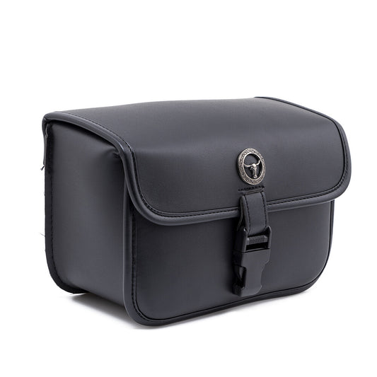 Motorcycle PU Leather Black Rectangle Tool Bag Storage Pouch Basket For Honda