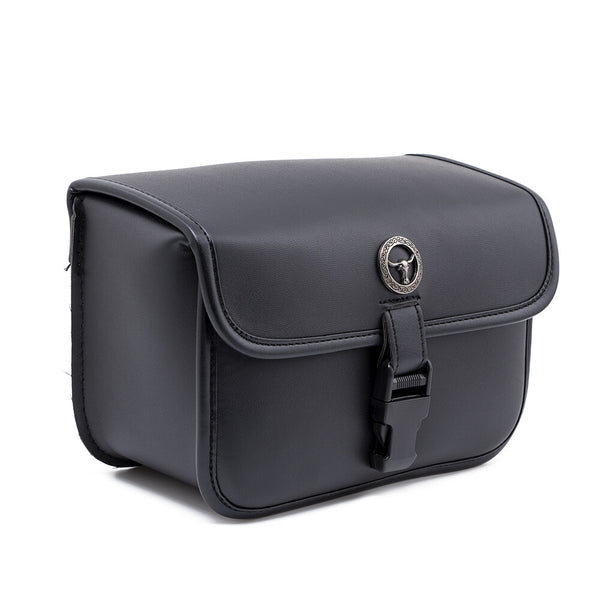 Motorcycle PU Leather Black Rectangle Tool Bag Storage Pouch Basket For Honda