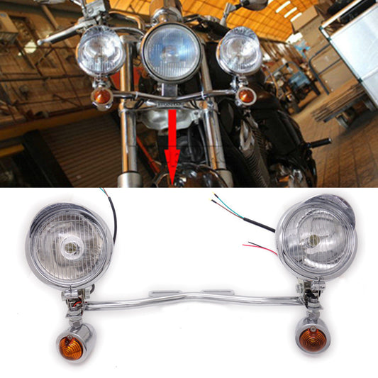 Motorcycle Passing Driving Spot Fog Turn Signal Light Bar Kit for Chopper Custom