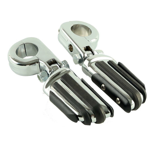 1 1/4" Chrome Highway Bar Pilot Male Footpegs Mount Clamps Fit For Harley Yamaha