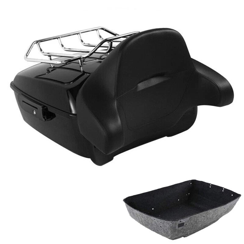 King Trunk Backrest Luggage Rack Fit For Harley Electra Glide 2009-13 Black