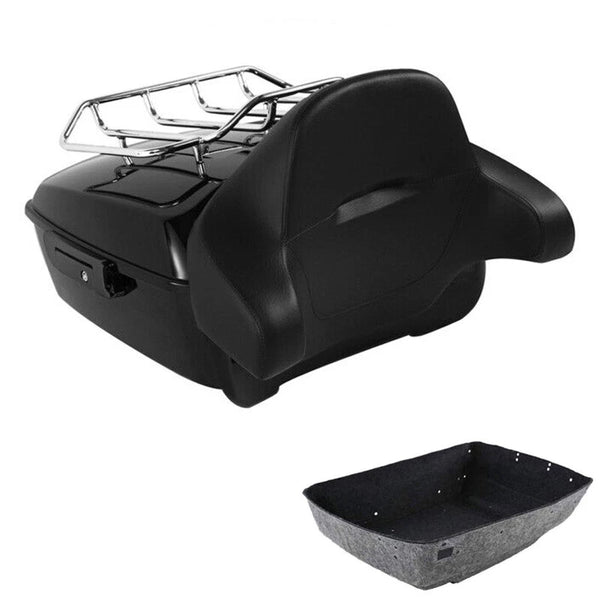 King Trunk Backrest Luggage Rack Fit For Harley Electra Glide 2009-13 Black