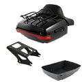 King Trunk Backrest Pad LED Light Mount Rack Fit For Harley Touring 2014-2026 25