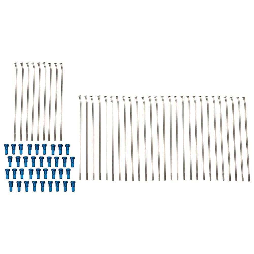 Tusk Motorcycle Spoke Kit - Rear 18" Silver Spoke/Blue Nipple For Sherco 450