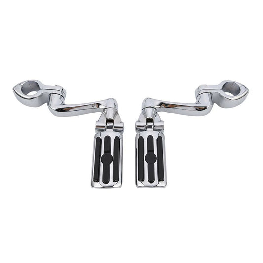 32mm Footpeg Peg 360 Adjustable Long Mount Kit 1 1/4" Highway Bar Fit For Harley