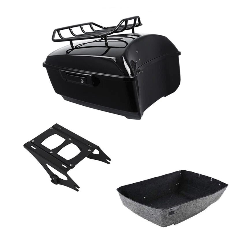 Black King Trunk Top Rack Mount Rack Fit For Harley Touring 14-Up
