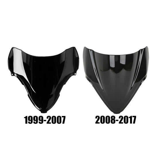 Motor Black Dual Bubble Windshield Fit For Suzuki GSX1300R Hayabusa 99-07 08-20