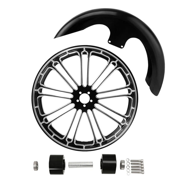 21" Front Wheel Rim Dual Disc Hub Fender Fit For Harley Electra Glide 2008-2024