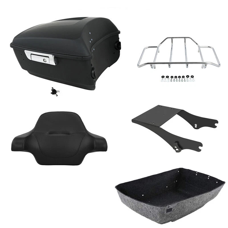 Matte King Trunk Backrest Rack Mount Fit For Harley Electra Glide 1997-2008