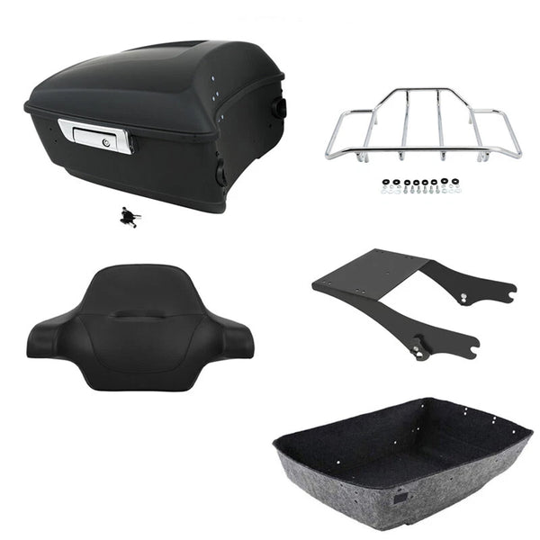 Matte King Trunk Backrest Rack Mount Fit For Harley Electra Glide 1997-2008