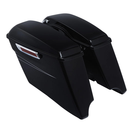 4" Stretched Saddlebags Fit For Harley Touring Street Glide 2014-24 Vivid Black