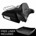 Matte Chopped Trunk Luggage Rack Backrest Pad Fit For Harley Touring 2014-2026