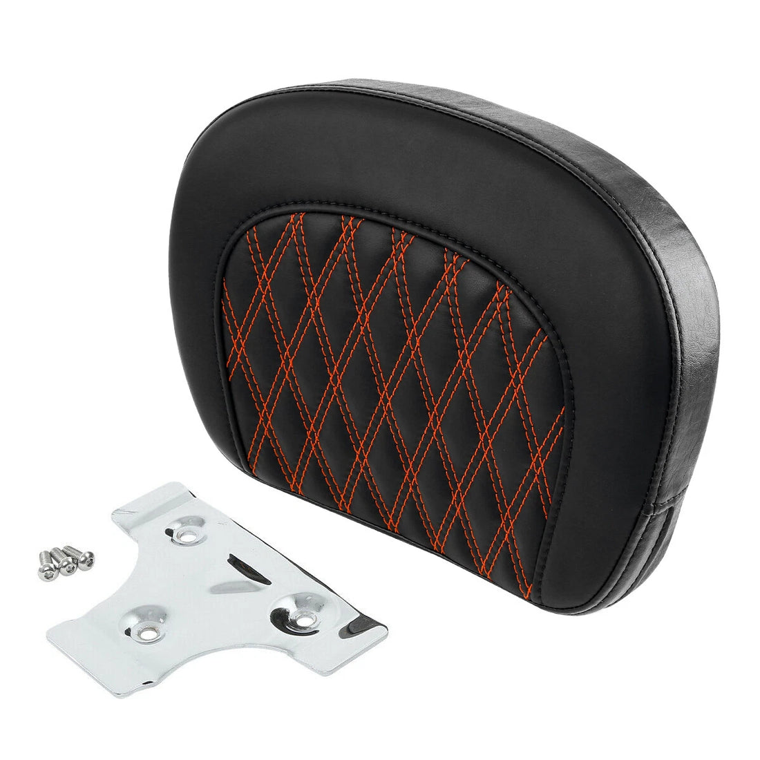 Orange Stitches Passenger Backrest Pad Fit For Harley Touring Road Street Glide