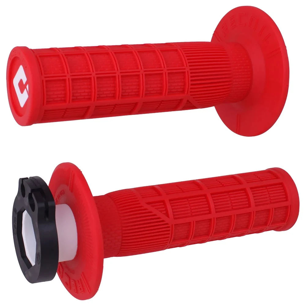 Odi H36RCR774e-09d7c9 Recoil Full-Waffle SX-MX V2 Lock-On Grips Red For Yamaha