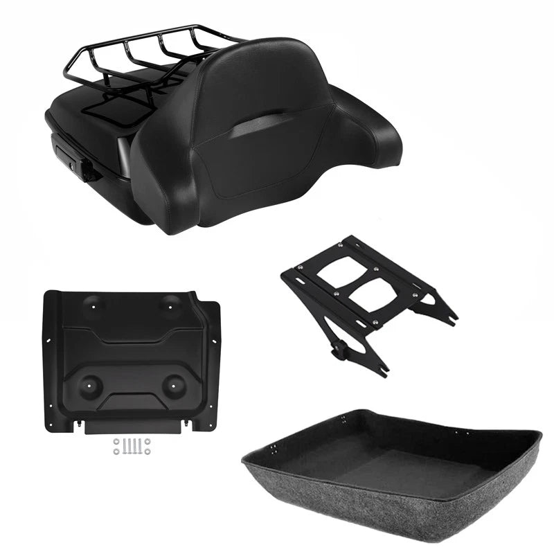 Chopped Trunk Backrest Mount Rack Fit For Harley Touring Cvo Street Glide 14-26