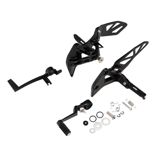 Black Rider Driver Footpegs Footrests Bracket Fit For Suzuki GSXR1000 2017-2025