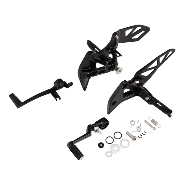 Black Rider Driver Footpegs Footrests Bracket Fit For Suzuki GSXR1000 2017-2025